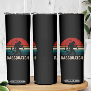 Retro Bigfoot Fishing Skinny Tumbler Funny Retro Sasquatch Bassquatch Fisherman TS10 Print Your Wear