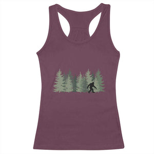 Bigfoot In The Forest Sasquatch Yeti Racerback Tank Top TS10 Maroon Print Your Wear