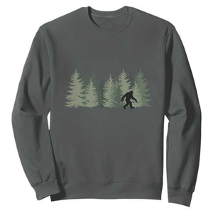 Bigfoot In The Forest Sasquatch Yeti Sweatshirt TS10 Dark Heather Print Your Wear