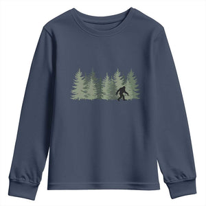 Bigfoot In The Forest Sasquatch Yeti Youth Sweatshirt TS10 Navy Print Your Wear
