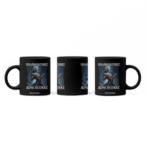 Human By Chance Alpha By Choice Wolf Coffee Mug Vintage 90s Style Wolf Sigma Emo Meme TS10 Print Your Wear