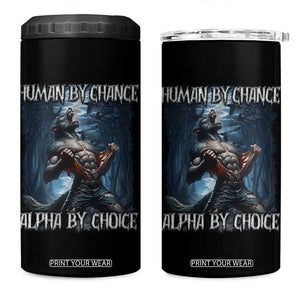 Human By Chance Alpha By Choice Wolf 4 in 1 Can Cooler Tumbler Vintage 90s Style Wolf Sigma Emo Meme TS10 One Size: 16 oz Black Print Your Wear