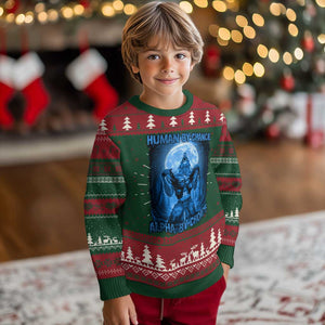 Funny Human By Chance Alpha By Choice Knit Sweatshirt Vintage 90s Alpha Wolf TS10 Christmas Print Your Wear