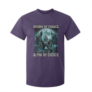 Funny Human By Chance Alpha By Choice T Shirt For Kid Alpha Wolf TS10 Purple Print Your Wear