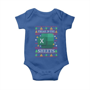 Funny Christmas Freak In The Sheets Baby Onesie Excel Spreadsheets Office Ugly Christmas Accountant Gift TS10 Royal Blue Print Your Wear