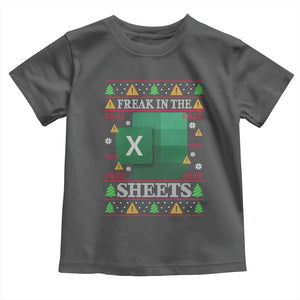 Funny Christmas Freak In The Sheets Toddler T Shirt Excel Spreadsheets Office Ugly Christmas Accountant Gift TS10 Dark Heather Print Your Wear