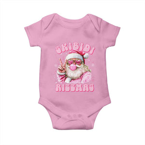 Skibidi Rizzmas Christmas Baby Onesie Rizz Santa Pink Bubble Gum Funny Xmas Girl Kids Gen Alpha TS10 Light Pink Print Your Wear
