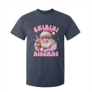 Skibidi Rizzmas Christmas T Shirt For Kid Rizz Santa Pink Bubble Gum Funny Xmas Girl Kids Gen Alpha TS10 Navy Print Your Wear