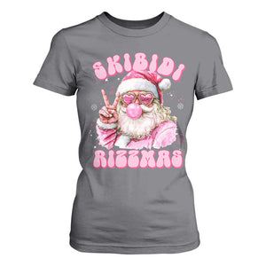 Skibidi Rizzmas Christmas T Shirt For Women Rizz Santa Pink Bubble Gum Funny Xmas Girl Kids Gen Alpha TS10 Charcoal Print Your Wear