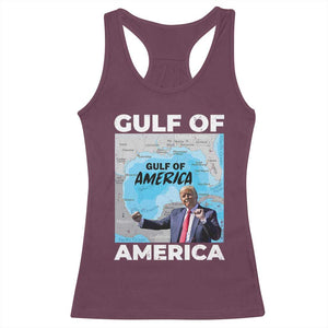 America's Gulf Mexico Racerback Tank Top Trump Dancing Funny Map TS10 Maroon Print Your Wear