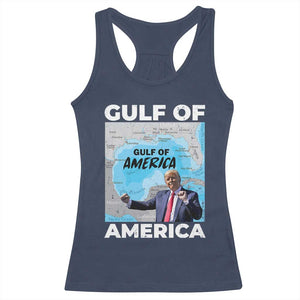 America's Gulf Mexico Racerback Tank Top Trump Dancing Funny Map TS10 Navy Print Your Wear