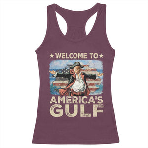 America's Gulf Mexico Racerback Tank Top Presdent Trump Pirate TS10 Maroon Print Your Wear