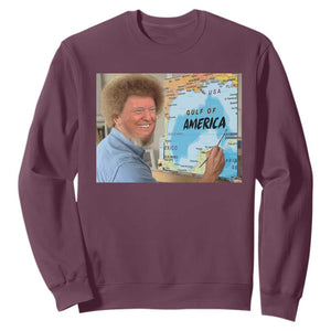 Funny America's Gulf Mexico Sweatshirt Presdent Trump TS10 Maroon Print Your Wear