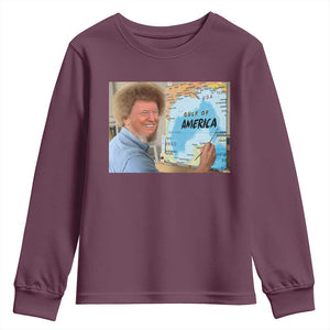 Funny America's Gulf Mexico Youth Sweatshirt Presdent Trump TS10 Maroon Print Your Wear