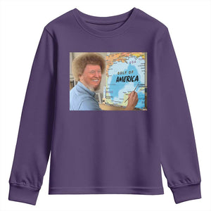Funny America's Gulf Mexico Youth Sweatshirt Presdent Trump TS10 Purple Print Your Wear