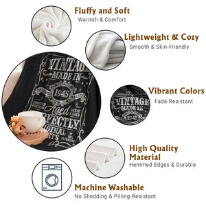 80th Birthday Gift Throw Blanket Vintage Born 1945 Turning 80 Year Old TS10 Print Your Wear