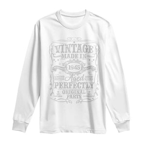 80th Birthday Gift Long Sleeve Shirt Vintage Born 1945 Turning 80 Year Old TS10 White Print Your Wear