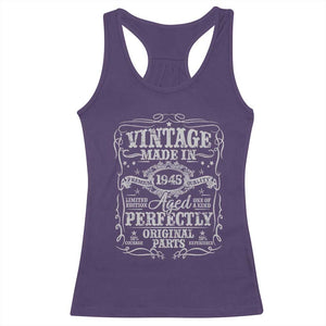 80th Birthday Gift Racerback Tank Top Vintage Born 1945 Turning 80 Year Old TS10 Purple Print Your Wear
