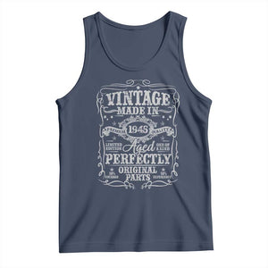 80th Birthday Gift Tank Top Vintage Born 1945 Turning 80 Year Old TS10 Navy Print Your Wear