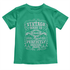 80th Birthday Gift Toddler T Shirt Vintage Born 1945 Turning 80 Year Old TS10 Irish Green Print Your Wear