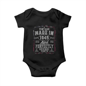 Vintage 1945 Baby Onesie Aged Perfectly 80th Birthday Gift American Flag TS10 Black Print Your Wear