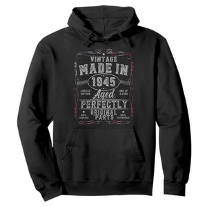 Vintage 1945 Hoodie Aged Perfectly 80th Birthday Gift American Flag TS10 Black Print Your Wear