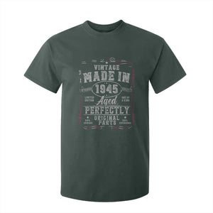 Vintage 1945 T Shirt For Kid Aged Perfectly 80th Birthday Gift American Flag TS10 Dark Forest Green Print Your Wear