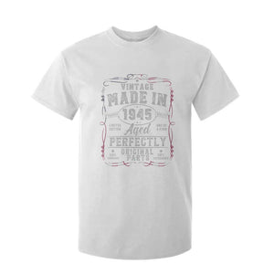 Vintage 1945 T Shirt For Kid Aged Perfectly 80th Birthday Gift American Flag TS10 White Print Your Wear