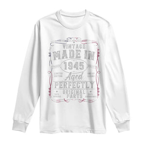 Vintage 1945 Long Sleeve Shirt Aged Perfectly 80th Birthday Gift American Flag TS10 White Print Your Wear