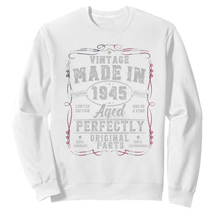 Vintage 1945 Sweatshirt Aged Perfectly 80th Birthday Gift American Flag TS10 White Print Your Wear