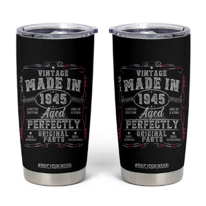Vintage 1945 Tumbler Cup Aged Perfectly 80th Birthday Gift American Flag TS10 Black Print Your Wear