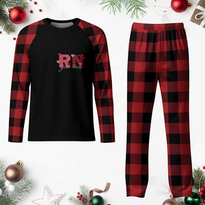 Personalized Registered Nurse Plaid Pajama Set Custom Name Cute Nurse Gift Valentines Day Heart TS10 Buffalo Plaid Print Your Wear