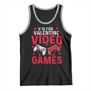 Funny Valentines Gamer Tank Top V is for Video Games TS10 Black Athletic Heather Print Your Wear
