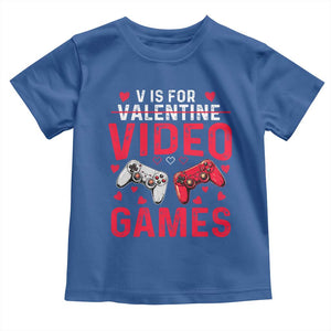 Funny Valentines Gamer Toddler T Shirt V is for Video Games TS10 Royal Blue Print Your Wear