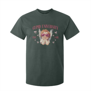 Cupid University T Shirt For Kid Cute Valentines Day Funny College TS10 Dark Forest Green Print Your Wear