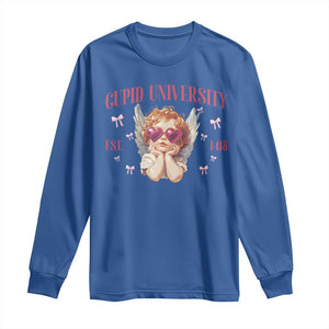 Cupid University Long Sleeve Shirt Cute Valentines Day Funny College TS10 Royal Blue Print Your Wear