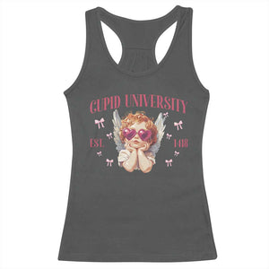 Cupid University Racerback Tank Top Cute Valentines Day Funny College TS10 Dark Heather Print Your Wear