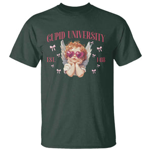Cupid University T Shirt Cute Valentines Day Funny College TS10 Dark Forest Green Print Your Wear