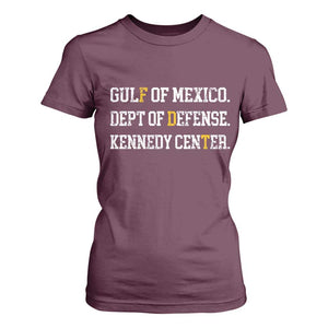 Subtle FDT T Shirt For Women Vintage Gulf of Mexico Dept Of Defense Kennedy Center TS10 Maroon Print Your Wear