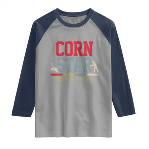 Your Hole is My Goal Inappropriate Cornhole Raglan Shirt Funny Naughty Adult Humor Cornstar TS10 Sport Gray Navy Print Your Wear