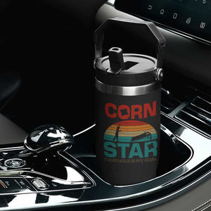 Inappropriate Cornhole Flip Straw Tumbler Retro Funny Adult Humor Cornstar Your Hole Is My Goal TS10 Print Your Wear