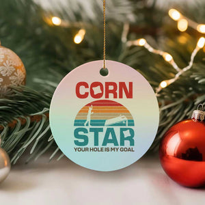 Inappropriate Cornhole Ceramic Ornament Retro Funny Adult Humor Cornstar Your Hole Is My Goal TS10 1pc Pastel Print Your Wear