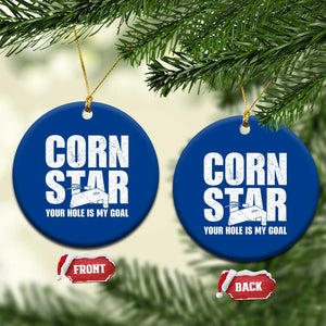 Inappropriate Cornhole Ceramic Ornament Funny Adult Humor Cornstar Your Hole Is My Goal TS10 1pc Blue Print Your Wear