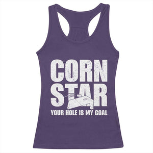 Inappropriate Cornhole Racerback Tank Top Funny Adult Humor Cornstar Your Hole Is My Goal TS10 Purple Print Your Wear