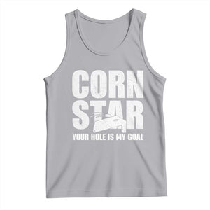 Inappropriate Cornhole Tank Top Funny Adult Humor Cornstar Your Hole Is My Goal TS10 Athletic Heather Print Your Wear