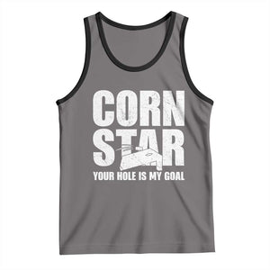 Inappropriate Cornhole Tank Top Funny Adult Humor Cornstar Your Hole Is My Goal TS10 Deep Heather Black Print Your Wear