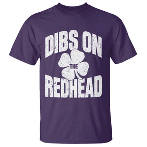 Funny Irish St Patricks Day Shamrock Dibs On The Redhead T Shirt TS10 Purple Print Your Wear