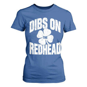 Funny Irish St Patricks Day Shamrock Dibs On The Redhead T Shirt For Women TS10 Royal Blue Print Your Wear