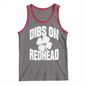 Funny Irish St Patricks Day Shamrock Dibs On The Redhead Tank Top TS10 Deep Heather Red Print Your Wear