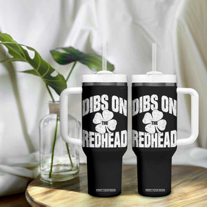 Funny Irish St Patricks Day Shamrock Dibs On The Redhead Tumbler With Handle TS10 Print Your Wear